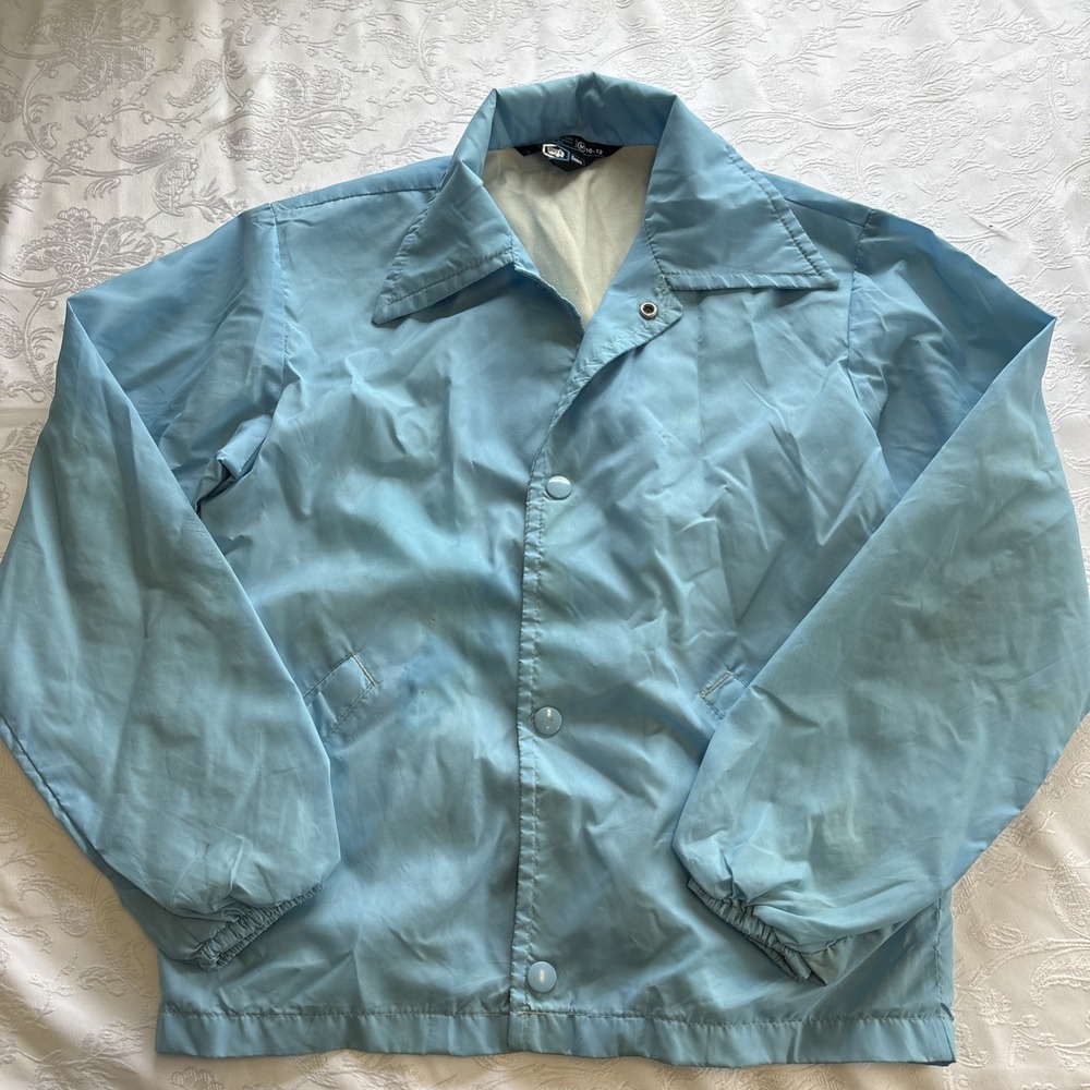 Vintage Sears 70's Students Perma Press Snap Up‎ Windbreaker Jacket Boys M 10-12